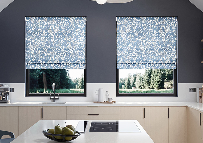 Aviary Velvet, Denim - Roman Blind - Image 3